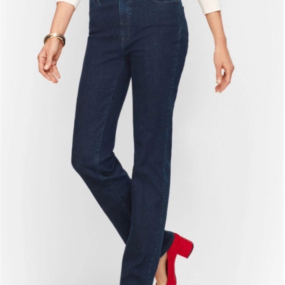 Talbot's Flawless High Waist Barley Boot Cut Curvy Fit Dark Wash Size 16P